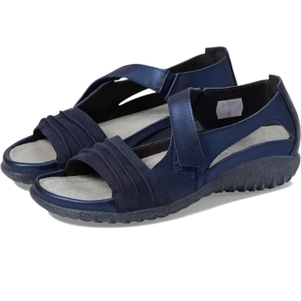Naot Papapki Navy Polar Blue Leather Sandals EU Size 41